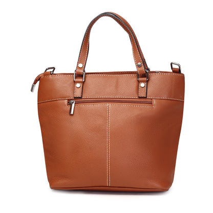Syraah Classic Tan Tote Bag - Full Grain Leather