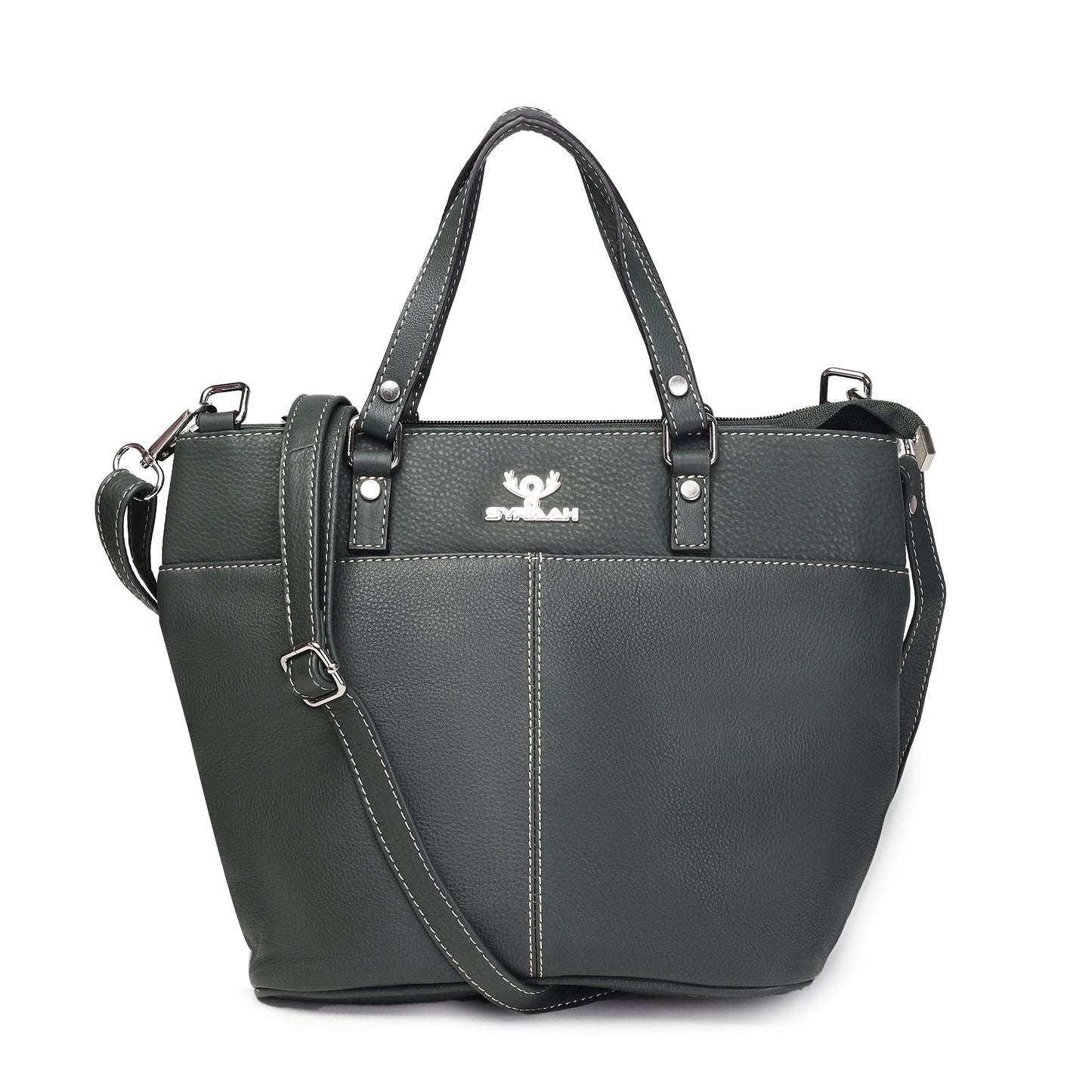 Syraah Classic Green Tote Bag - Full Grain Leather