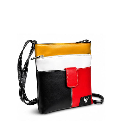 Trendy Green Yellow Women’s Sling Bag – Compact PU Leather Crossbody Purse for Daily Carry