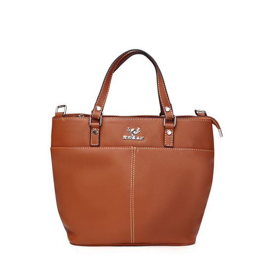 Syraah Classic Tan Tote Bag - Full Grain Leather