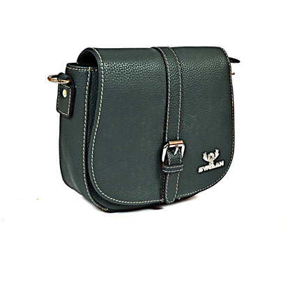 Syraah Compact Crossbody Tote Bag - Dark Seafoam Premium Leather