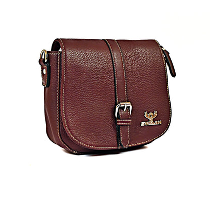 Syraah Royel Purple Premium Leather Compact Crossbody Bag