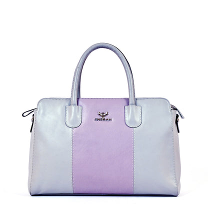 Syraah Pastel Elegance - White & Black Premium Leather Handbag