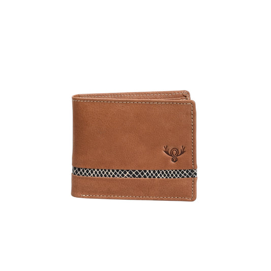 Premium Tan Genuine Leather Wallet for Men – Bifold Design with Coin Pocket, ID Window & Card Slots