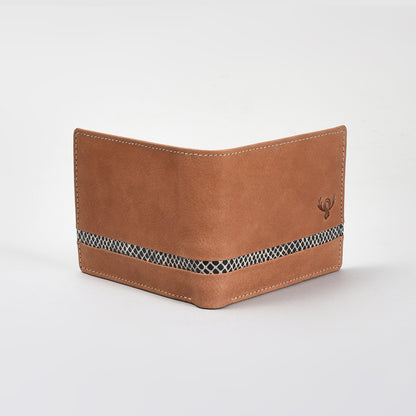 Premium Tan Genuine Leather Wallet for Men – Bifold Design with Coin Pocket, ID Window & Card Slots