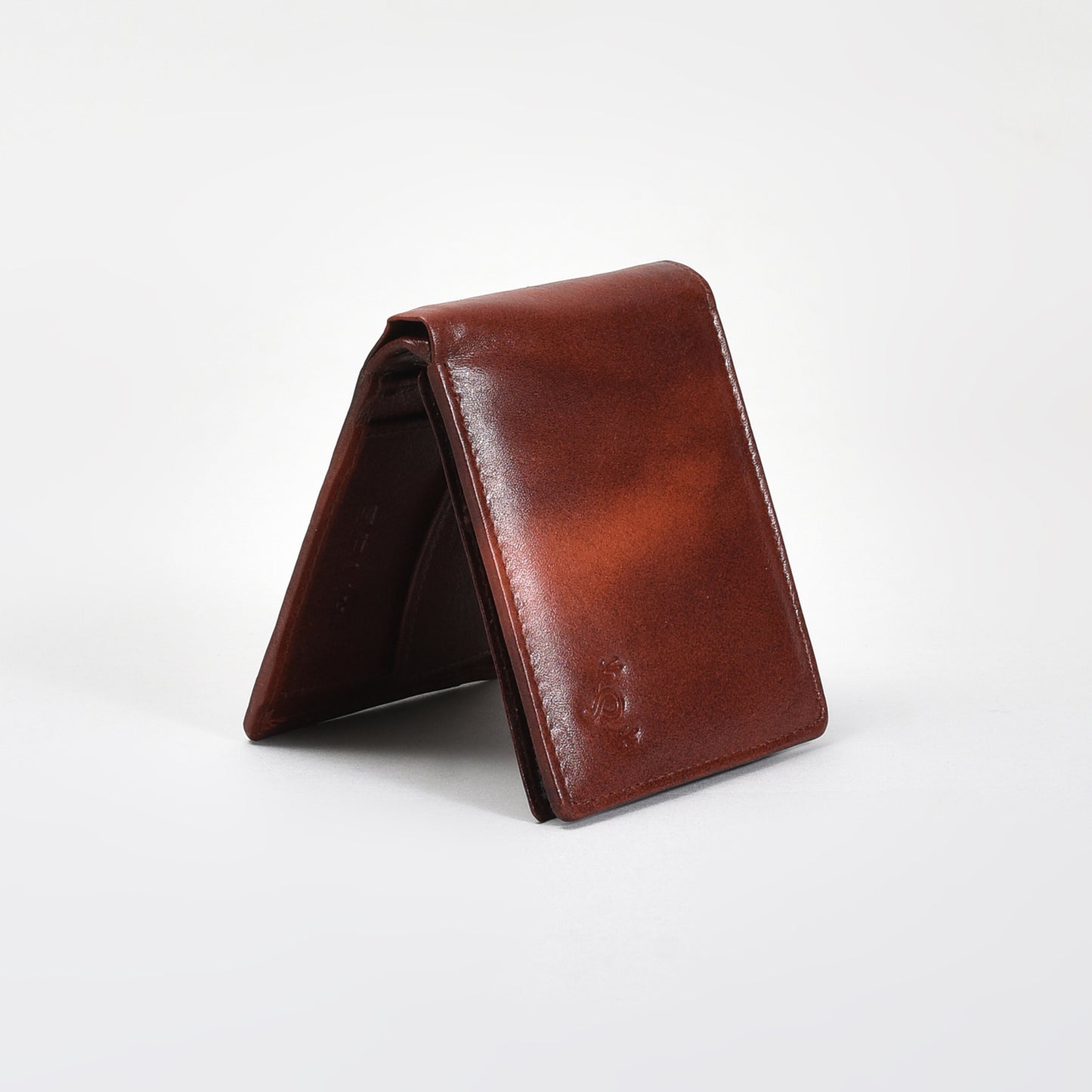 Premium Vintage Burnished Brown Genuine Leather Wallet for Men – Bifold with Flip-Up ID Window, Coin Pocket & Card Strap
