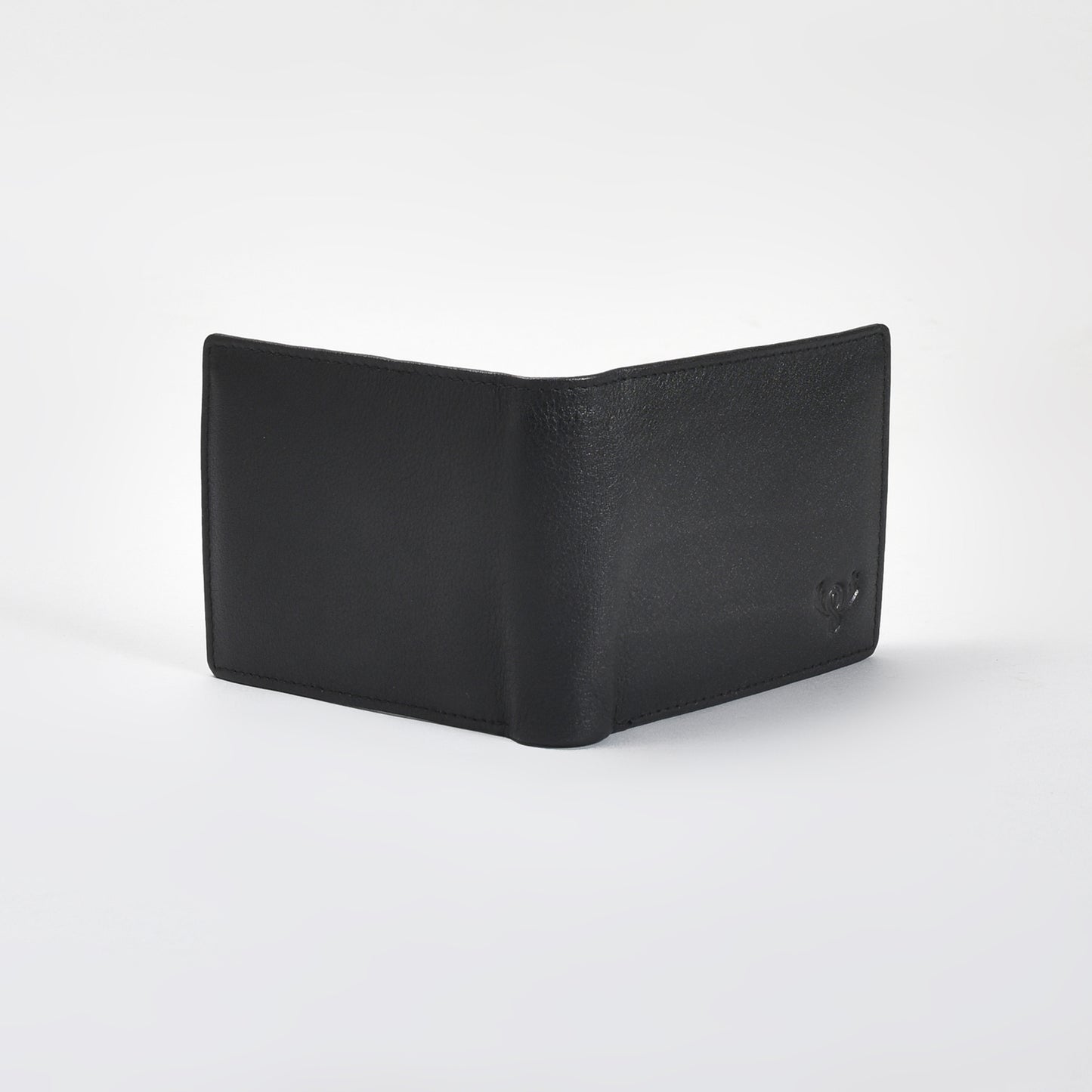 Executive Black Genuine Leather Wallet for Men – Ultra-Slim Bifold with ID Window, Coin Pocket & Zipper Compartment