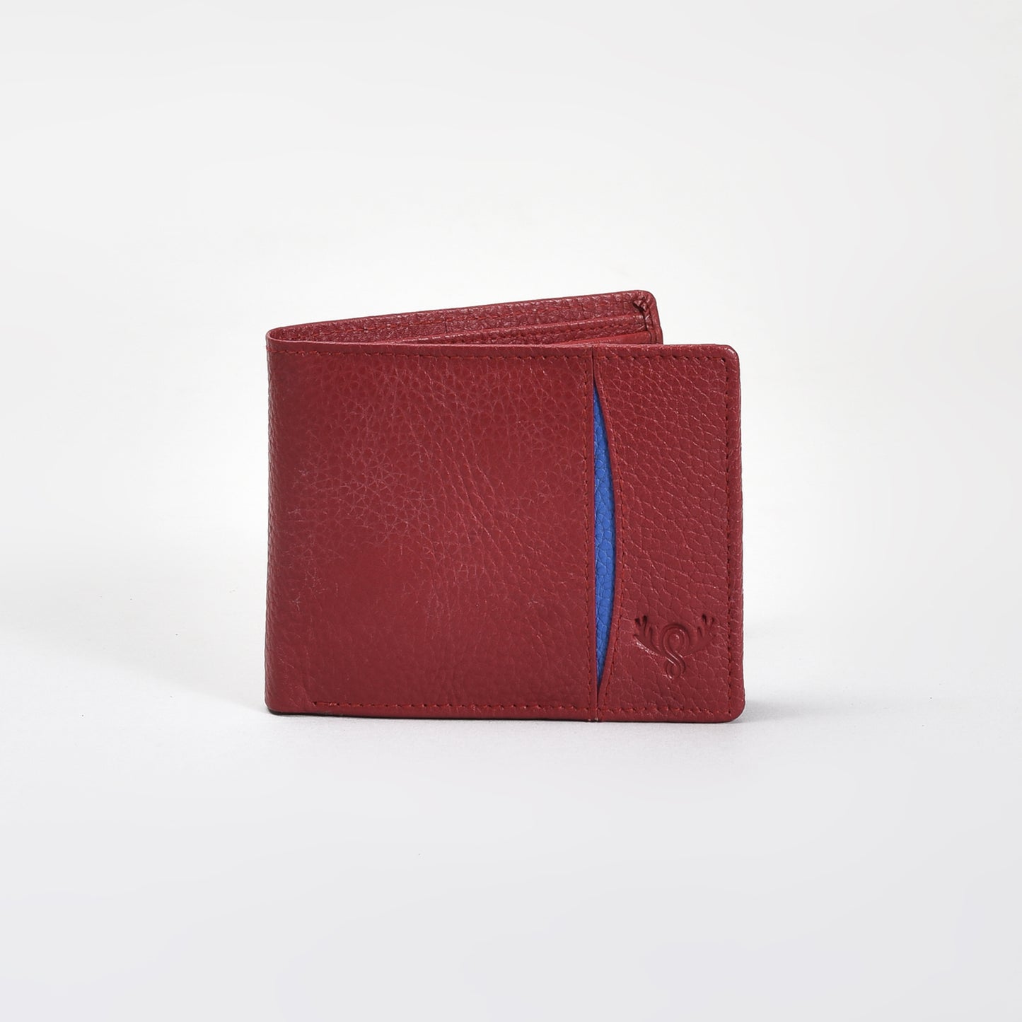 Premium Red Genuine Leather Wallet for Men – Slim Bifold with Card Slots, ID Window, Coin Pocket & Zipper Compartment