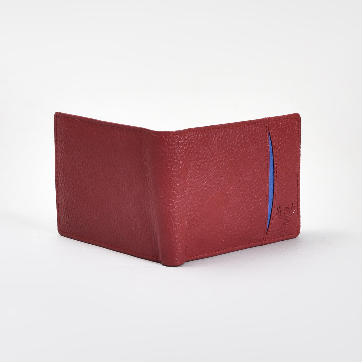 Premium Red Genuine Leather Wallet for Men – Slim Bifold with Card Slots, ID Window, Coin Pocket & Zipper Compartment