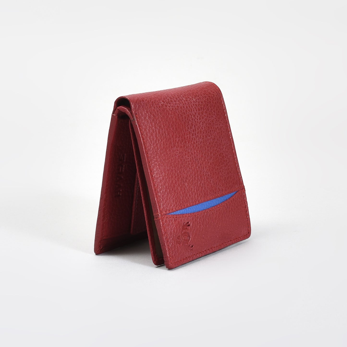 Premium Red Genuine Leather Wallet for Men – Slim Bifold with Card Slots, ID Window, Coin Pocket & Zipper Compartment