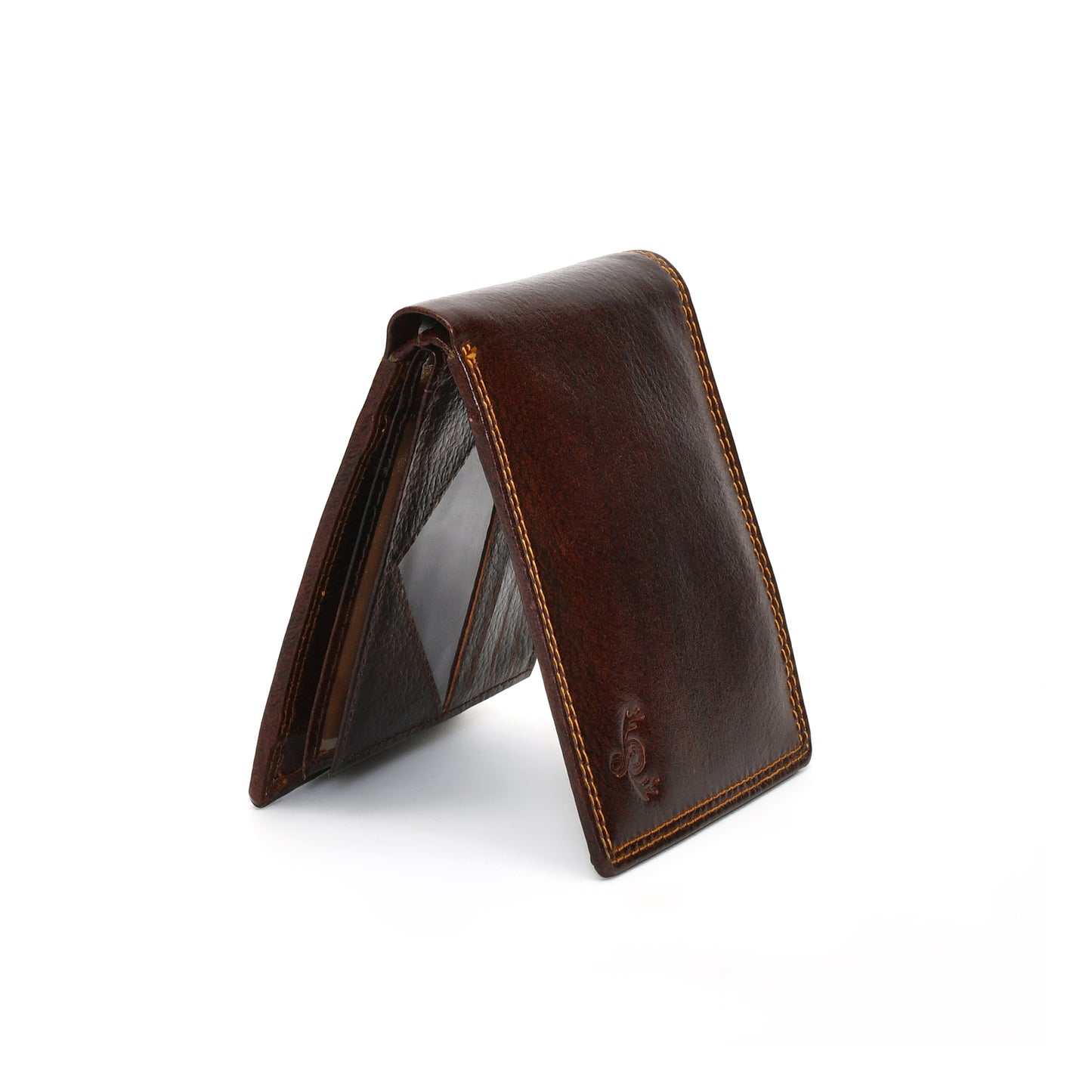 Vintage Dark Brown Genuine Leather Wallet for Men – Slim Bifold with Card Slots, Coin Pocket & Cash Compartments