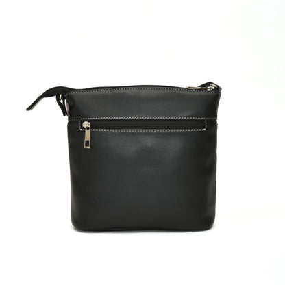Women’s Green Multicolor PU Leather Crossbody Sling Bag – Multi-Pocket Utility Side Bag with Adjustable Strap