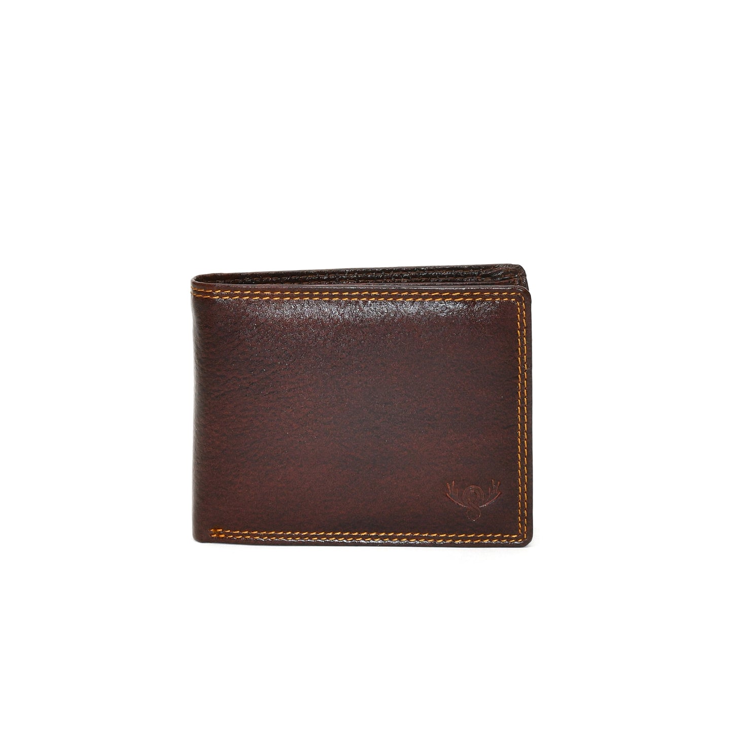 Premium Deep Brown Genuine Leather Wallet for Men – Slim Bifold with Card Slots, ID Window & Coin Pocket