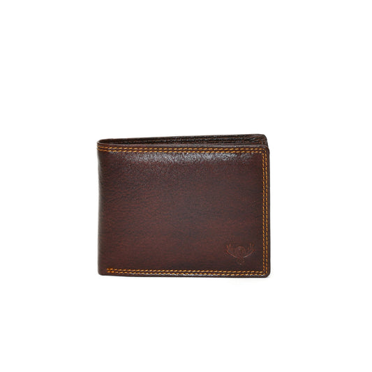 Vintage Dark Brown Genuine Leather Wallet for Men – Slim Bifold with Card Slots, Coin Pocket & Cash Compartments